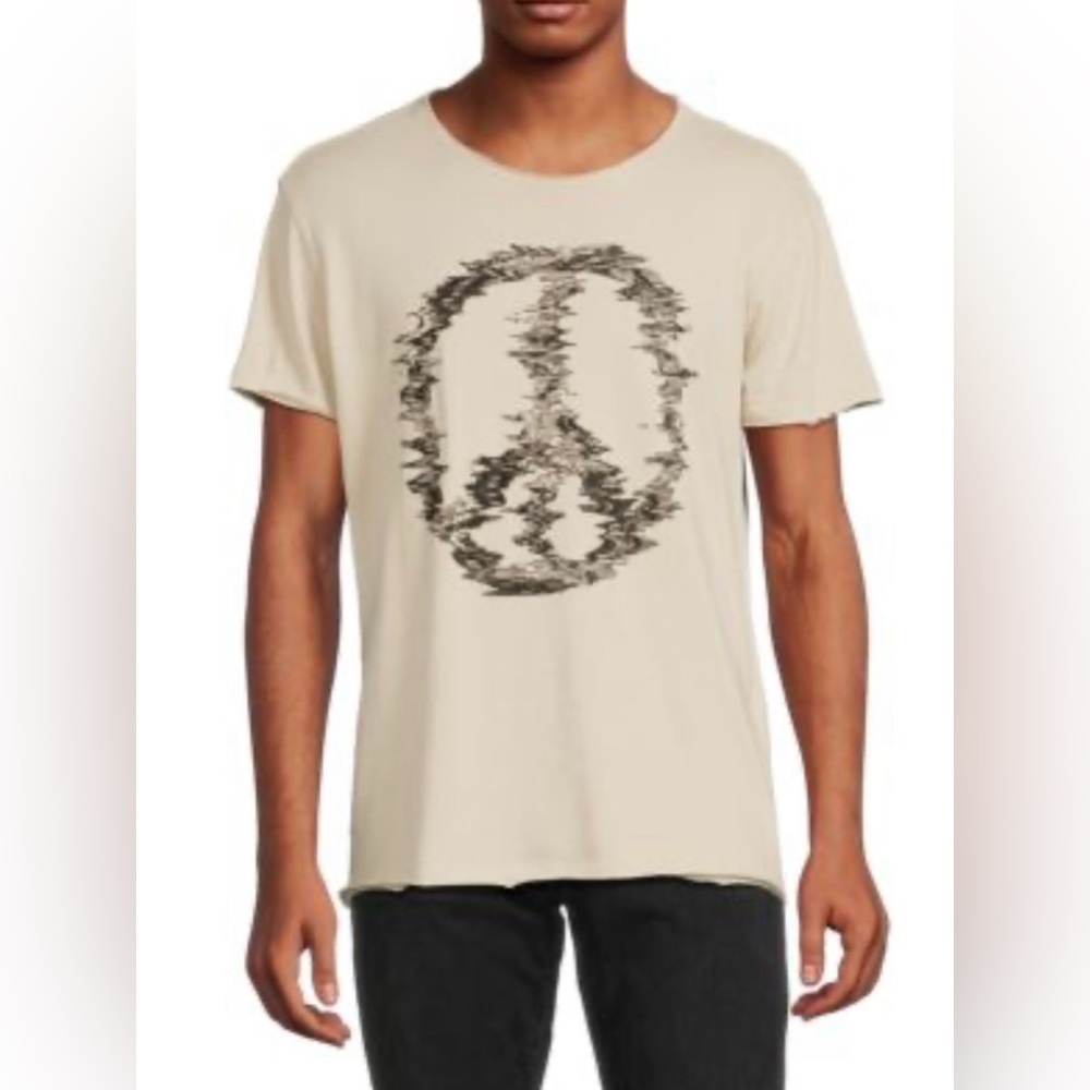 John Varvatos Distorted Peace Sign Short Sleeve Logo T-Shirt Men’s XXL NWT